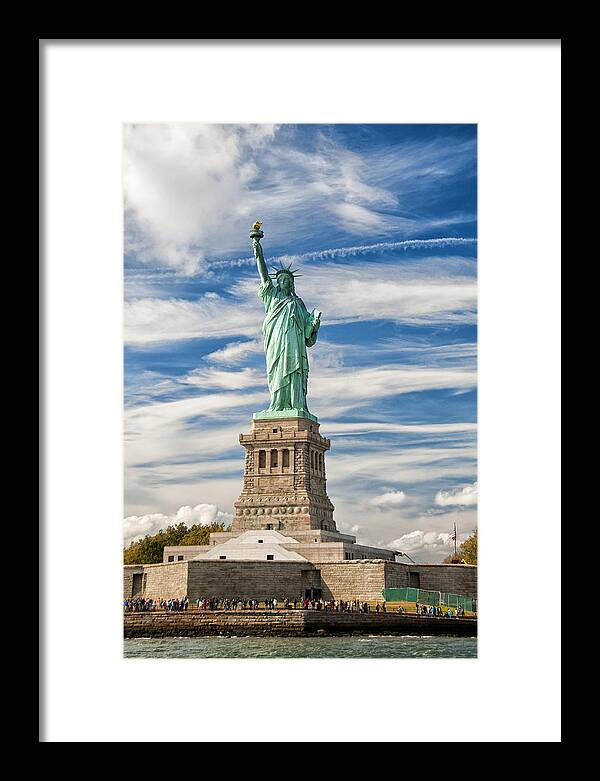 Statue Of Liberty Framed Print featuring the photograph Lady in the Harbor by Roni Chastain