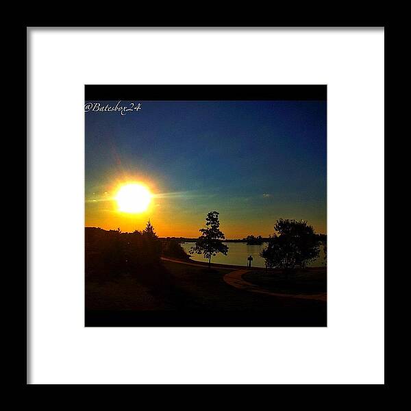 Cute Framed Print featuring the photograph Lake Chill #sunset #water #lake by Anthony Bates