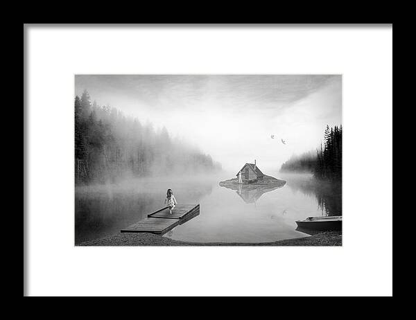 Inspiration Framed Print featuring the digital art Lake House by Matt Hanson