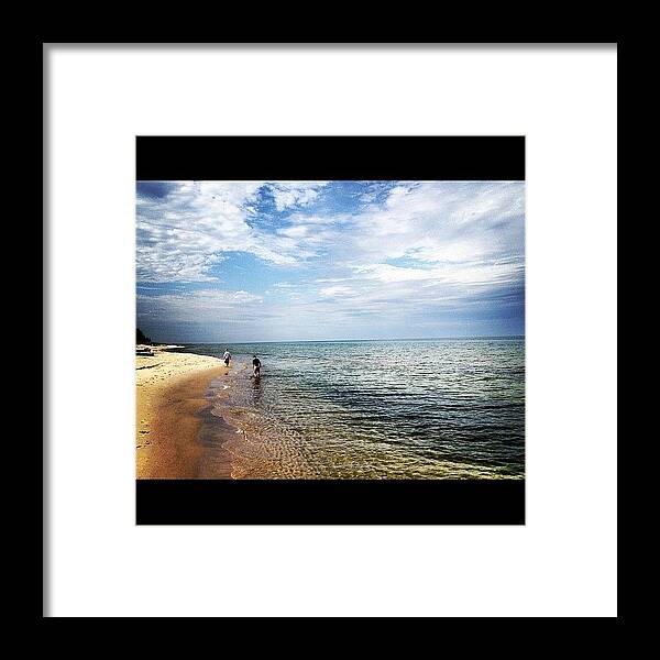 Instagram Framed Print featuring the photograph Lake Michigan shoreline by Rex Pennington