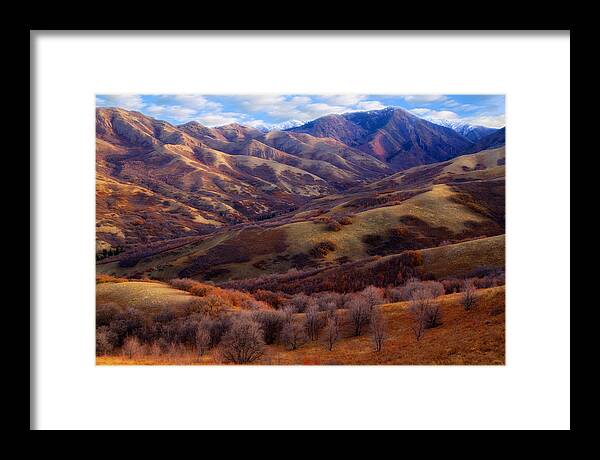 Wasatch Mountains Framed Print featuring the photograph Late autumn in the Wasatch foothills by Douglas Pulsipher