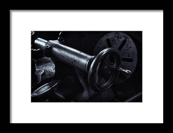 Lathe Framed Print featuring the photograph Lathe Handle by Tom Singleton