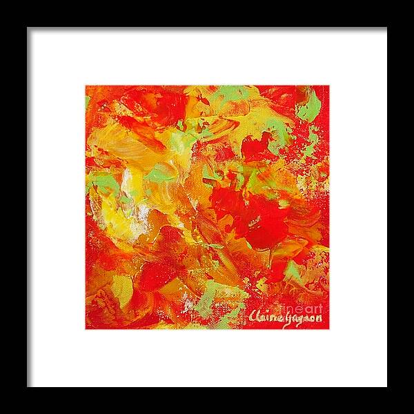 Abstract Framed Print featuring the painting Latin Rythym by Claire Gagnon