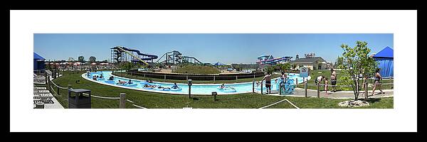 Water Park Framed Print featuring the photograph Lazy River Panorama at a Water Park by Thomas Woolworth