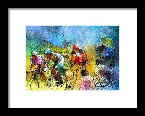 Sports Framed Print featuring the painting Le Tour de France 01 bis by Miki De Goodaboom