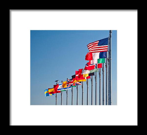 Flags Framed Print featuring the photograph Leading The Way by Cathy Kovarik