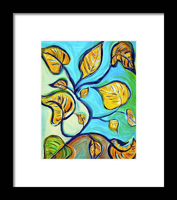 Marketing Framed Print featuring the mixed media Leaves of Hope by Artista Elisabet