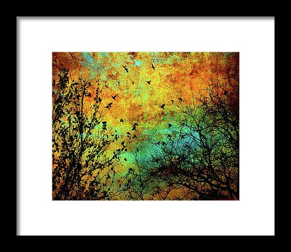 Birds Framed Print featuring the digital art Leaves to Feathers by Rick Wicker