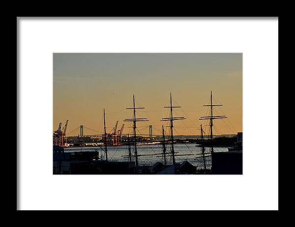Brooklyn Bridge Photography Framed Print featuring the photograph Light before Sunset from the Brooklyn Bridge by Diane Lent