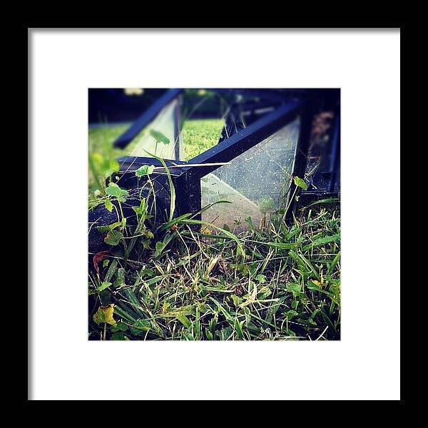 Old Framed Print featuring the photograph #light #lamp #lamppost #old #grass by Glen Offereins