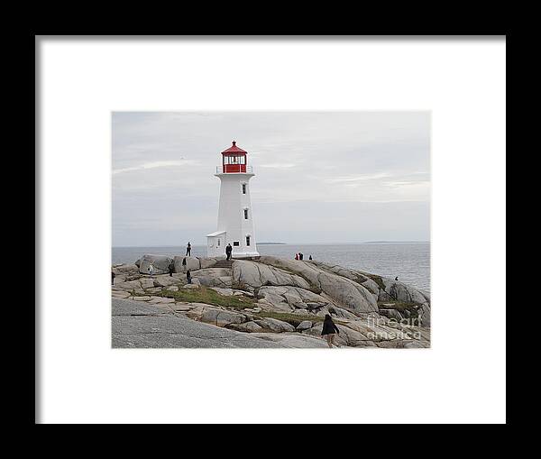 Lighthouse Framed Print featuring the photograph Lighthouse Two at Peggy's Cove by Louise Peardon
