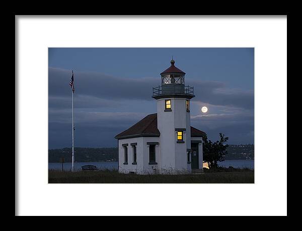 Robinson Point Framed Print featuring the photograph Lighthouse by Yoshiki Nakamura