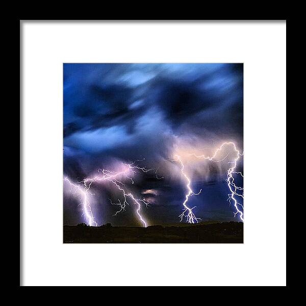 Colorado Framed Print featuring the photograph Lightning Storm On The Colorado Plains by Chris Bechard