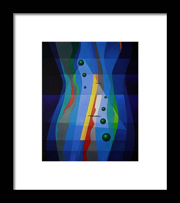 Abstract Framed Print featuring the painting Like a River by Alberto DAssumpcao