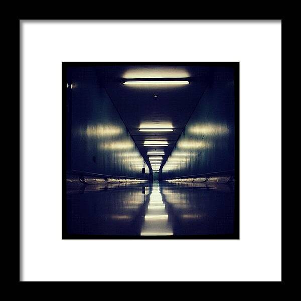 Hallway Framed Print featuring the photograph Link Tunnel by Susannah Mchugh