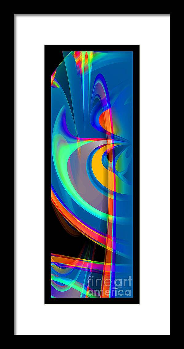 Abstract Framed Print featuring the digital art Liquid Breeze by William Ladson