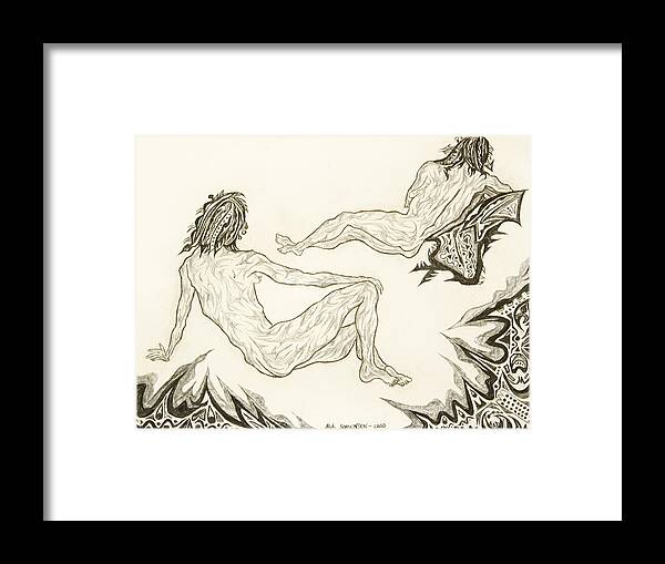 Live Nude Framed Print featuring the painting Live Nude 8 Female by Robert SORENSEN