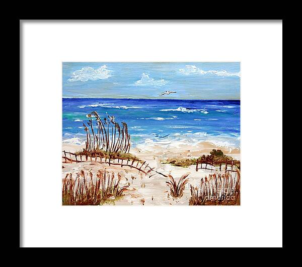 Pensacola Framed Print featuring the painting Lone Gull by Jeanne Forsythe