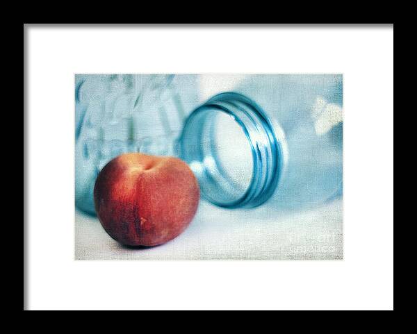 Appetizer Framed Print featuring the photograph Lone Peach by Darren Fisher