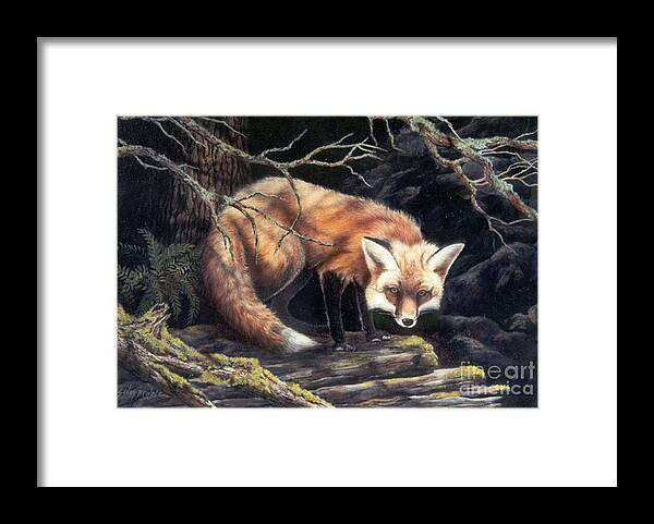 Watercolor Framed Print featuring the painting Looking for Lunch  SOLD by Sandy Brindle