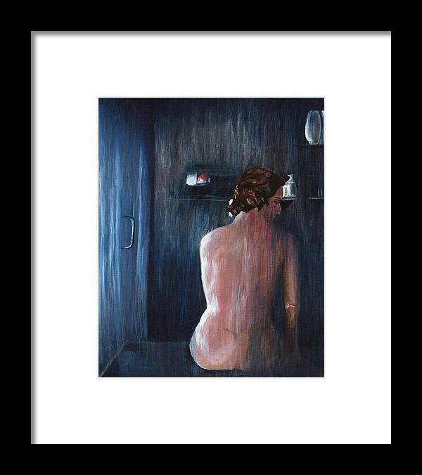 Bather Framed Print featuring the painting Looking Through Glass by Vic Ritchey