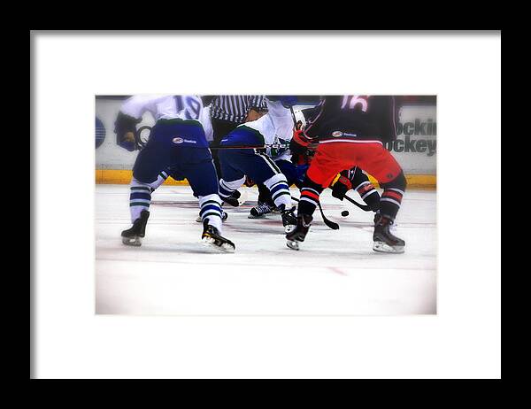 Hockey Framed Print featuring the photograph Loose Puck by Karol Livote