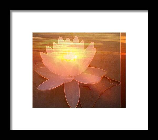 Lotus Framed Print featuring the digital art Lotus Light by Richard Laeton