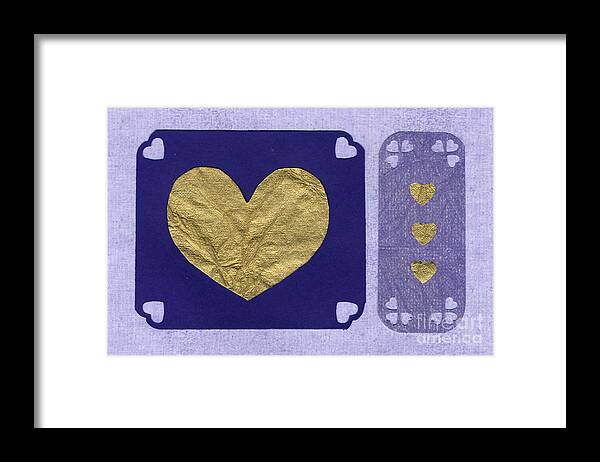 Abstract-hearts Framed Print featuring the mixed media Love Series - Heart 10 by Ellen Miffitt