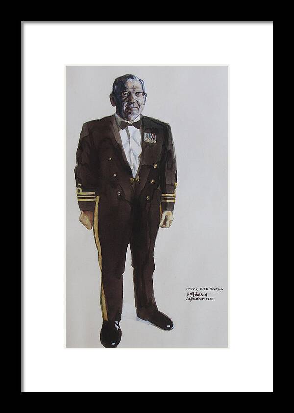 South African Navy Framed Print featuring the painting Lt Cdr Dick Benson by Tim Johnson