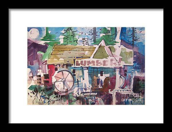 Lumber Framed Print featuring the painting Lumber Mill by Micheal Jones
