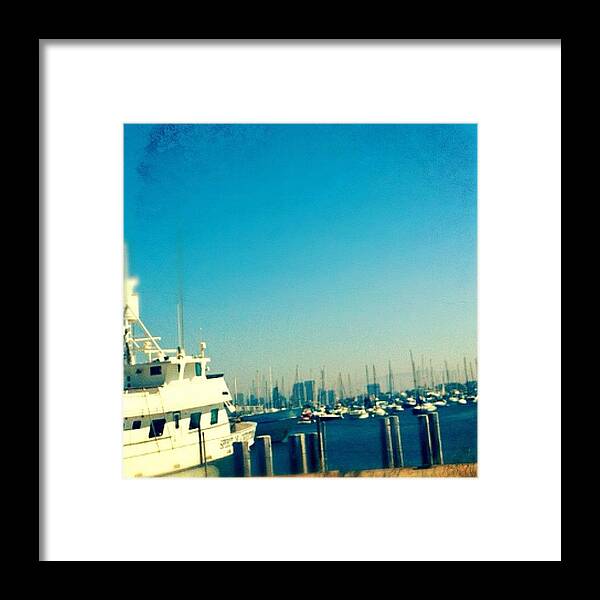 Iphoneography Framed Print featuring the photograph Lunch Date At The Harbor #iphoneography by Jennifer Augustine