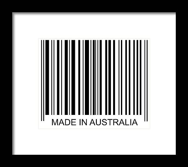 Horizontal Framed Print featuring the photograph Made In Australia Barcode by David Freund