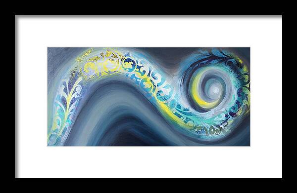 Abstract Framed Prints Framed Print featuring the painting Magical Wave Air by Reina Cottier