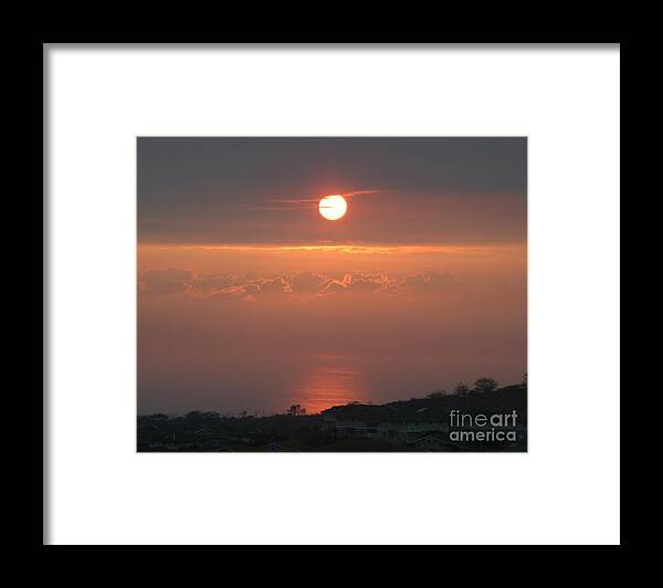 Ocean Framed Print featuring the photograph Makakilo sunset by Anthony Trillo