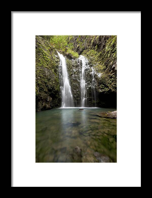 Central Framed Print featuring the photograph Makamakaole Gulch Falls by Jenna Szerlag