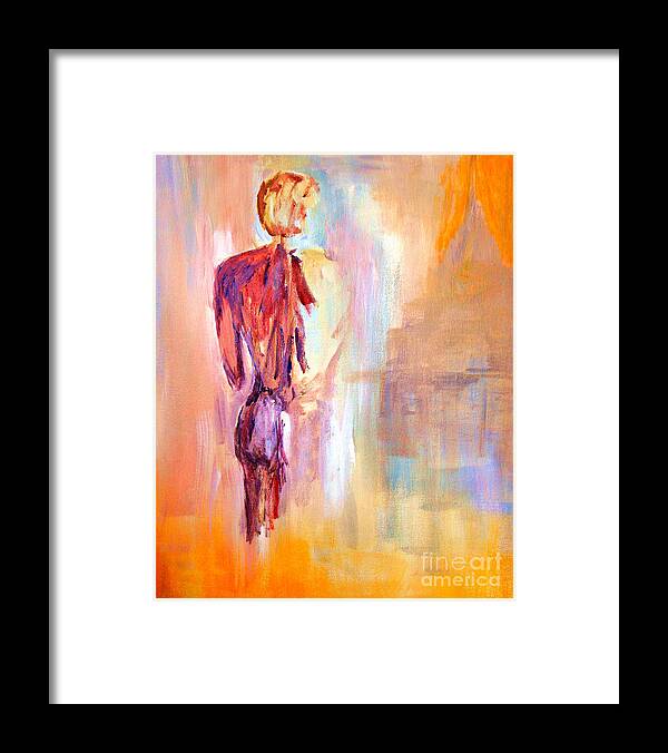 Nude Framed Print featuring the painting Male Nude 2 by Julie Lueders 
