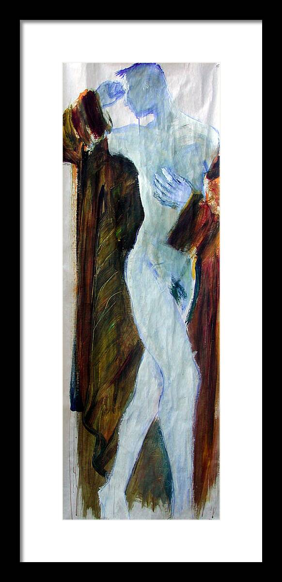 Nudes Framed Print featuring the painting Male Nude 4799 by Elizabeth Parashis