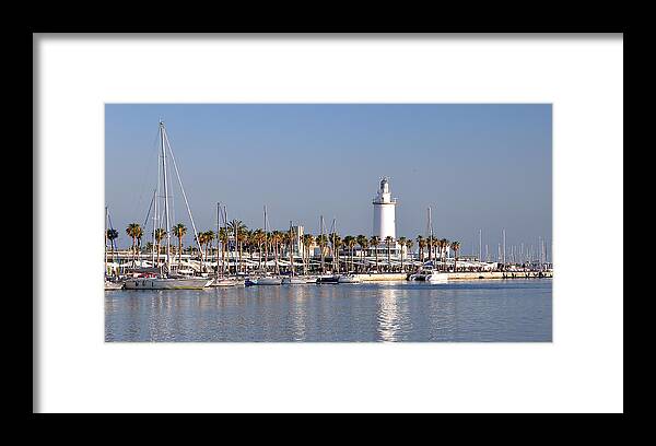 Malaga Spain Framed Print featuring the photograph Maliga Spain Seaport by Allan Rothman