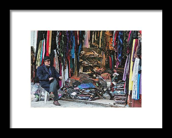 Israel Framed Print featuring the photograph Man in Old City Market by M Kathleen Warren