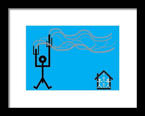 Building Framed Print featuring the photograph Man-made Pollution, Conceptual Artwork by Thisisnotme