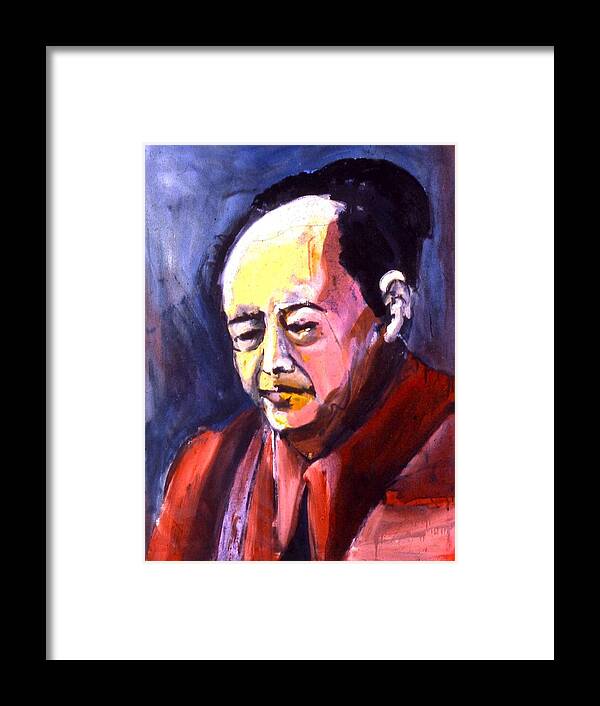 Portraits Framed Print featuring the painting Mao by Les Leffingwell