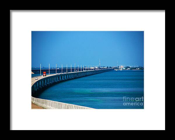 Marathon Framed Print featuring the photograph Marathon and the 7Mile Bridge in the Florida Keys by Susanne Van Hulst