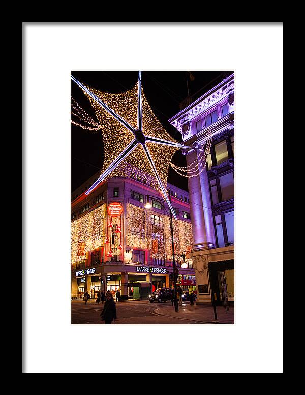 Christmas Framed Print featuring the photograph Marble Arch Christmas by Adam Pender