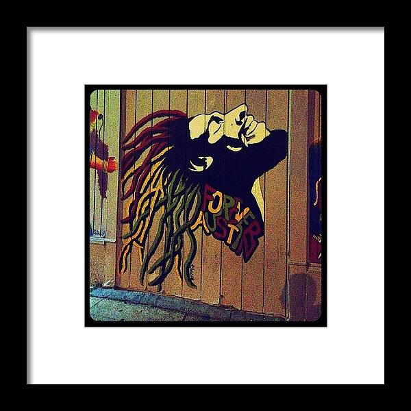 Mobilephotography Framed Print featuring the photograph Marley Mural by Natasha Marco