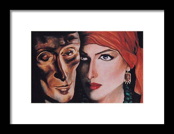 Face Mask Framed Print featuring the painting Mask and Muse by Irena Mohr