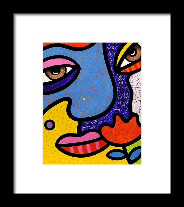 Eyes Framed Print featuring the painting Max by Steven Scott