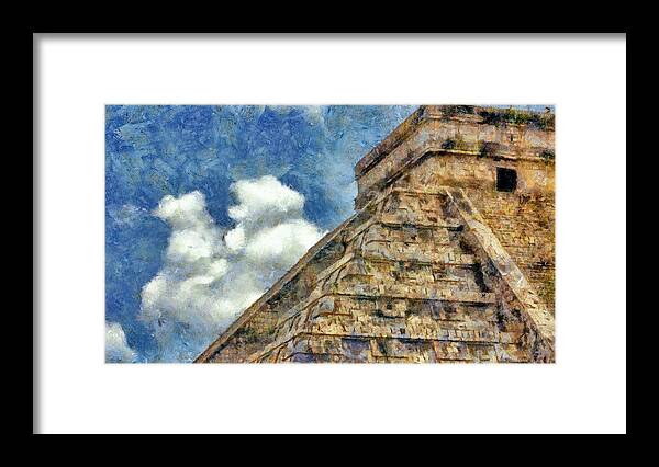 Ancient Framed Print featuring the painting Mayan Mysteries by Jeffrey Kolker