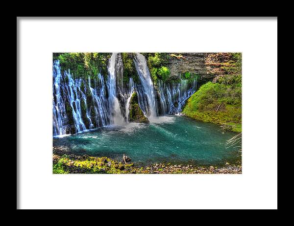 Mcarthur Burney Falls Framed Print featuring the photograph McArthur-Burney Falls - Pool by Bruce Friedman