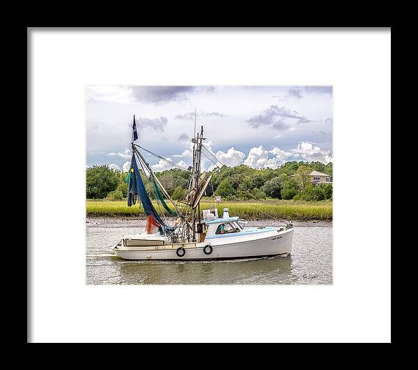 Shrimp Boat Framed Print featuring the photograph McClellanville Shrimp Boat by Mike Covington