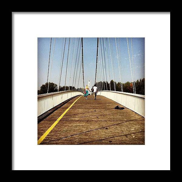 Beautiful Framed Print featuring the photograph #me #my #girlfriend #walking On The by Zain Master